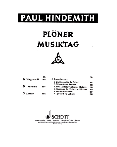 Plöner Musiktag — Paul Hindemith