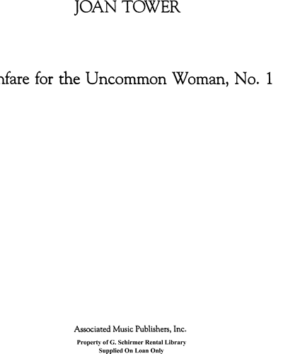 Fanfare for the Uncommon Woman, No. 1 — Joan Tower