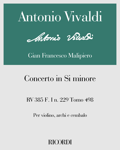 Concerto in B minor, RV 385, F. I n. 229, Vol. 498 — Antonio Vivaldi