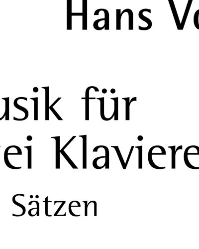 Musik für 2 Klaviere — Hans Vogt