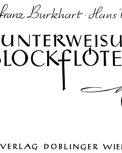 Unterweisung im Blockflötenspiel: Text Booklet — Franz Burkhart