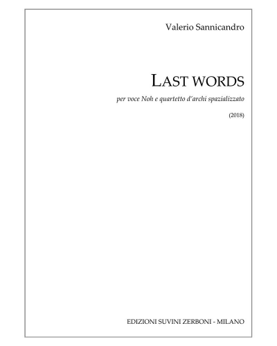 Last words — Valerio Sannicandro