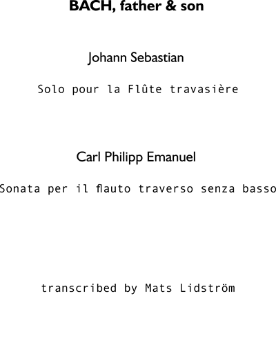 BACH, father & son — Johann Sebastian Bach