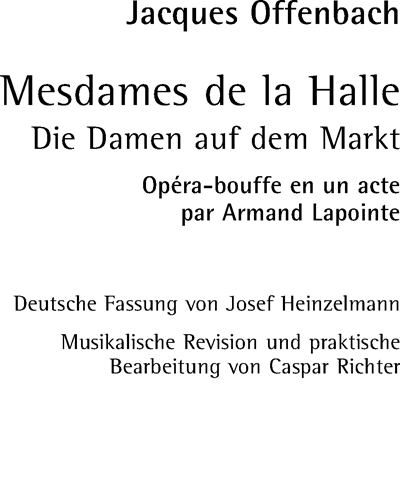 The Ladies of the Market — Jacques Offenbach
