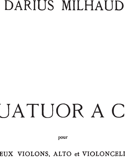 Quatuor à Cordes No. 15, Op. 291 — 米约