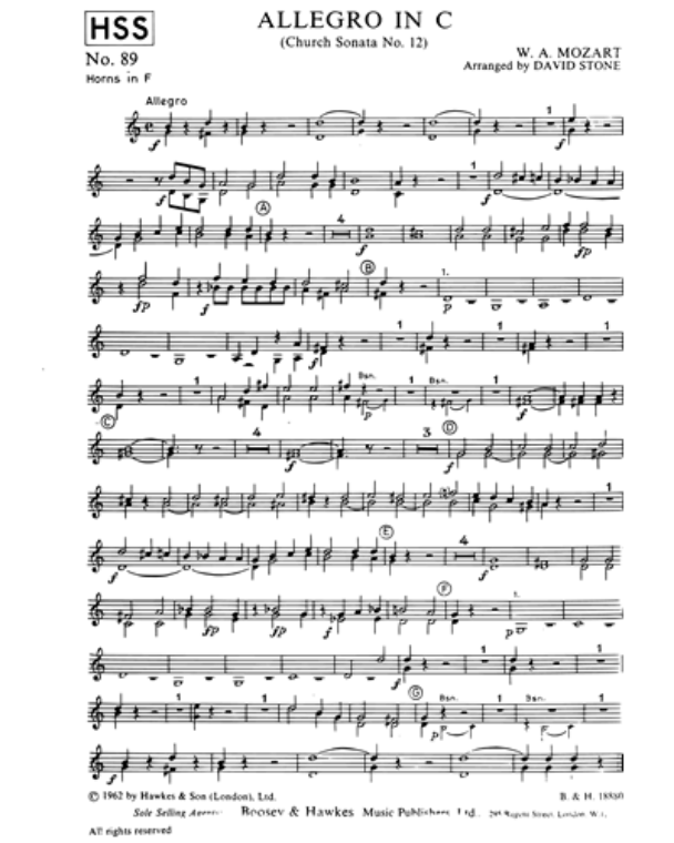 Allegro in C (from 'Church Sonata No. 12') — Wolfgang Amadeus Mozart