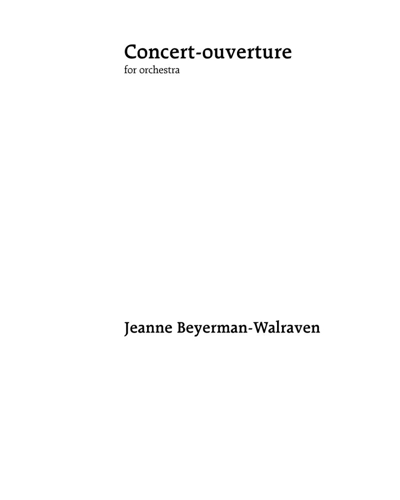 Overture to 'Concert' — Jeanne Beyerman-Walraven