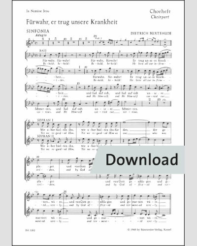Fürwahr, er trug unsere Krankheit BuxWV 31 — 布克斯特胡德
