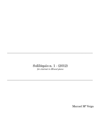 Soliloquio No. 1, op. 5 — Manuel M. Veiga