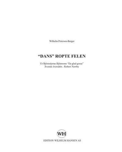 'Dans' ropte felen — Wilhelm Peterson-Berger