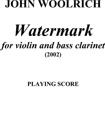 Watermark — John Woolrich