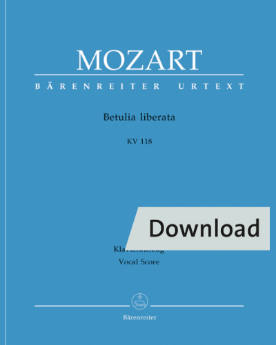 Betulia liberata K. 118 (74c) — Wolfgang Amadeus Mozart