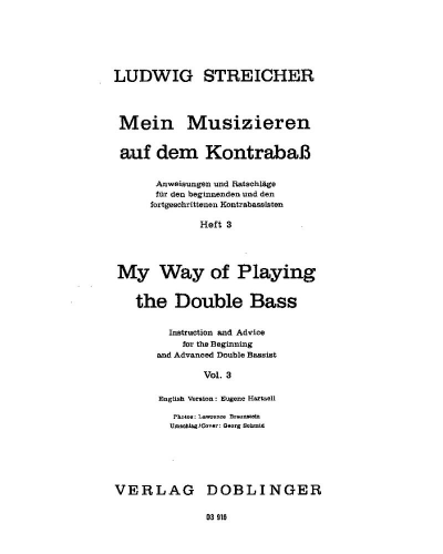 My Music Making on the Double Bass, Book 3 — Ludwig Streicher