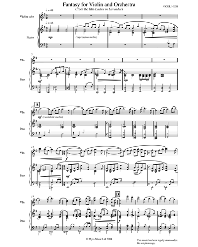 Fantasy for Violin and Orchestra (from 'Ladies in Lavender') — Nigel Hess