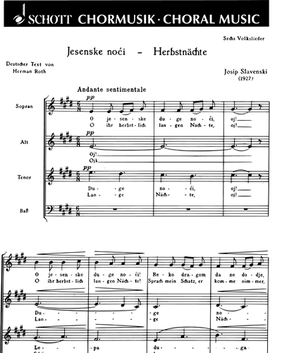 Sechs serbische Volkslieder — Josip Štolcer-Slavenski