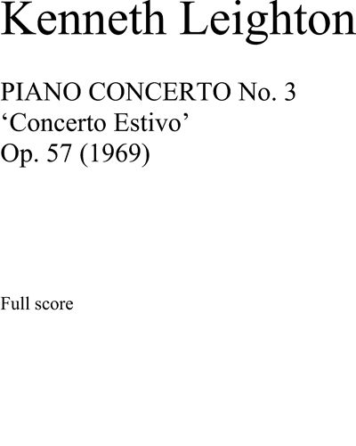 Piano Concerto No. 3, op. 57 — Kenneth Leighton