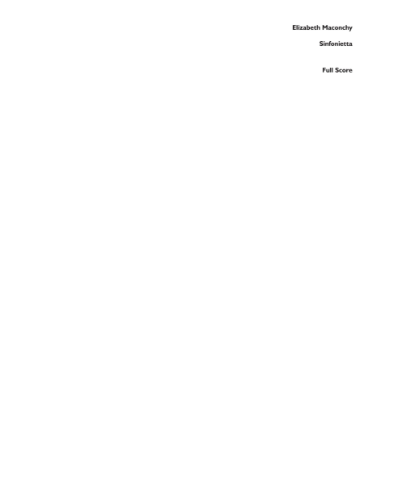 Sinfonietta — 伊丽莎白·麦康基