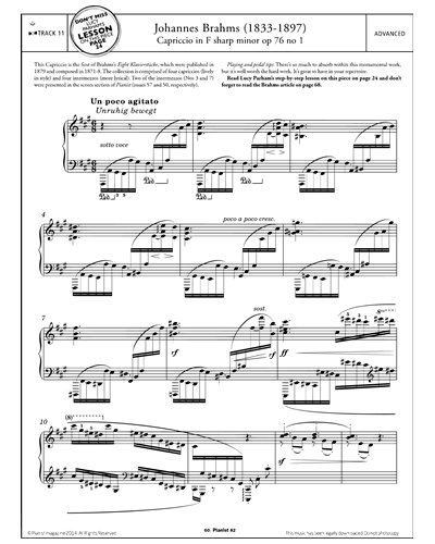 Capriccio in F-sharp minor, op. 76 no. 1 — 勃拉姆斯
