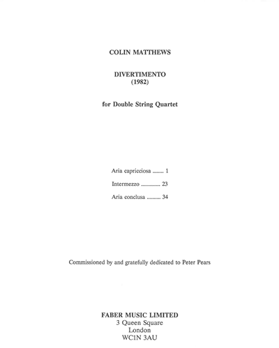 Divertimento, op. 21a — Colin Matthews