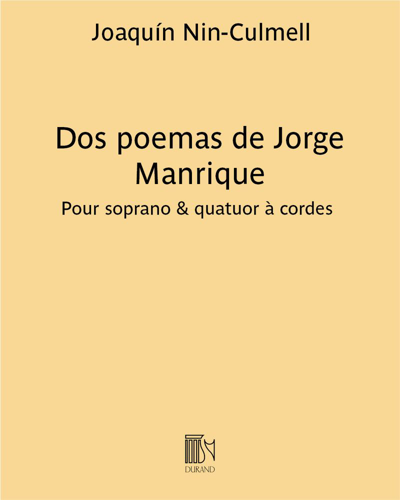 Two Poems of Jorge Manrique — Joaquín Nin-Culmell