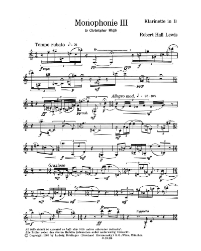 Monophony lll — Robert Hall Lewis