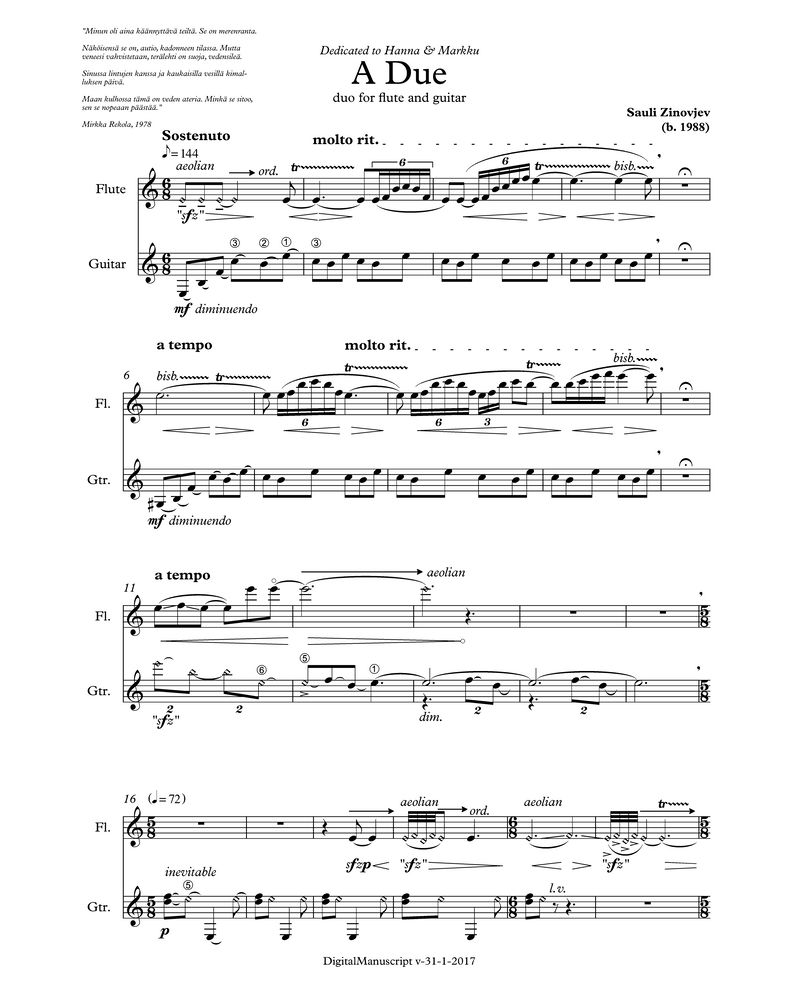 A Due — Sauli Zinovjev