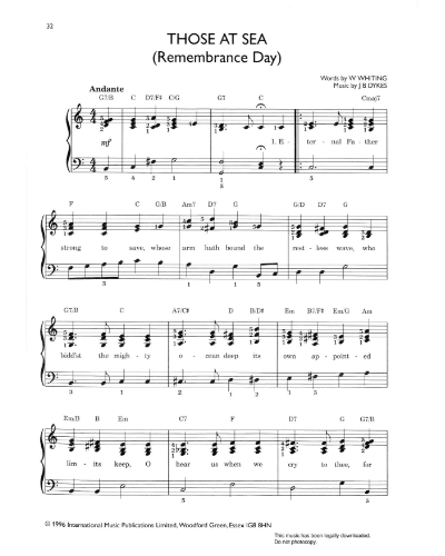 Those ar Sea (Remembrance Day) — John Bacchus Dykes