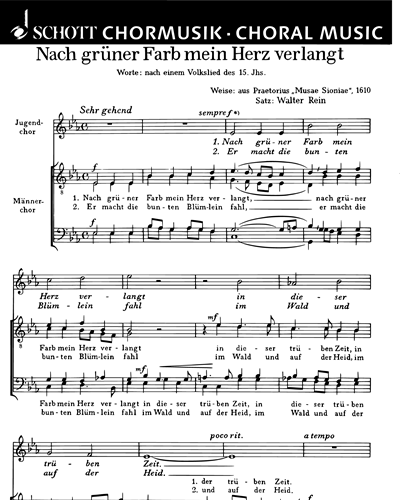 Nach grüner Farb mein Herz verlangt — Walter Rein