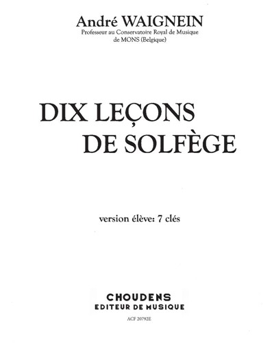 Ten Solfège Lessons — André Waignein