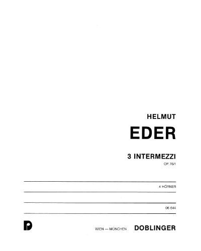 Three Intermezzi — Helmut Eder