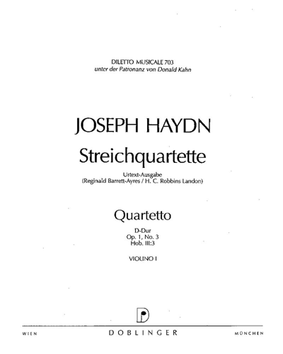 String Quartet in G major, op. 1/4 — 海顿