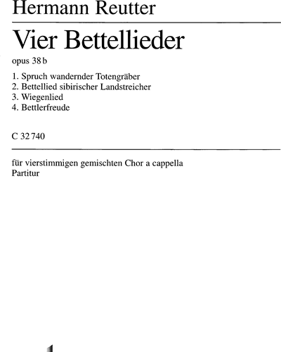 Vier Bettellieder — Hermann Reutter