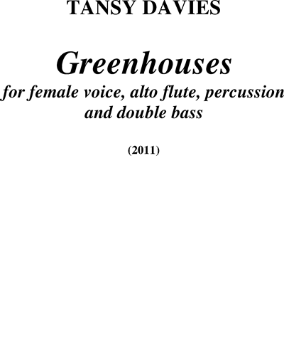 Greenhouses — Tansy Davies