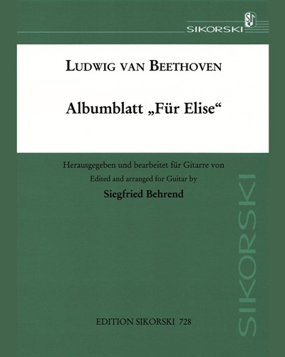 Album Leaf 'Für Elise', WoO 59 — Ludwig van Beethoven