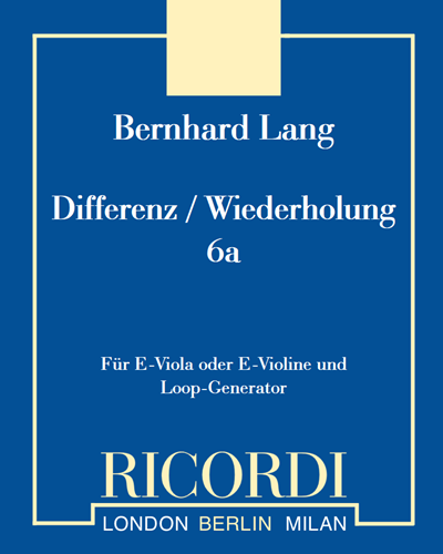 Differenz / Wiederholung 6a — Bernhard Lang