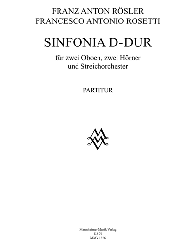 Symphony No. 3 in D major, op. 3 — Franz Anton Rösler
