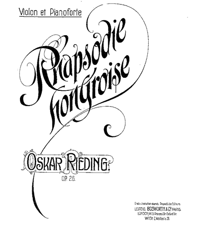 Rhapsodie Hongroise, op. 26 — 里丁