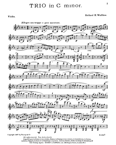 Trio in C minor — Richard H. Walthew