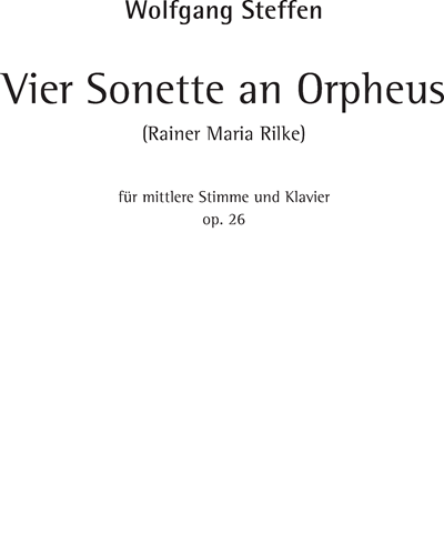 Four Sonnets to Orpheus, op. 26 — Wolfgang Steffen