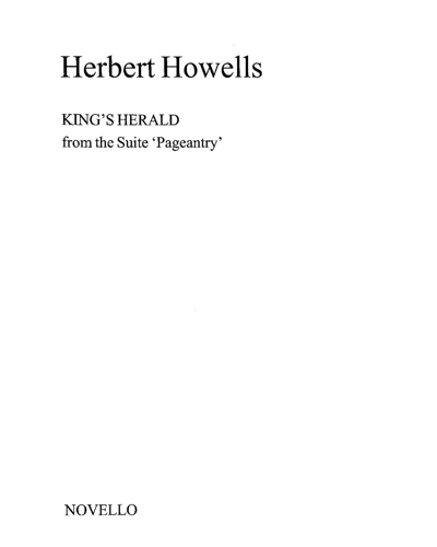 King's Herald (from the Suite "Pageantry") — 豪厄尔斯