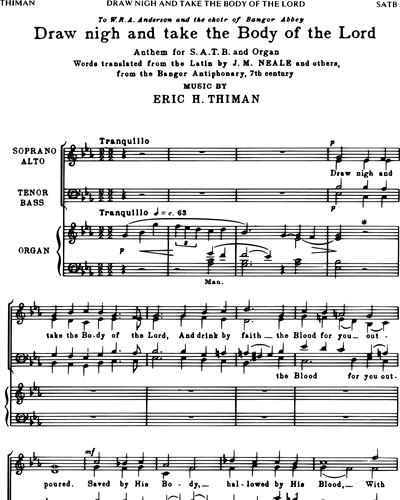 Draw Nigh And Take The Body Of The Lord — Eric Thiman