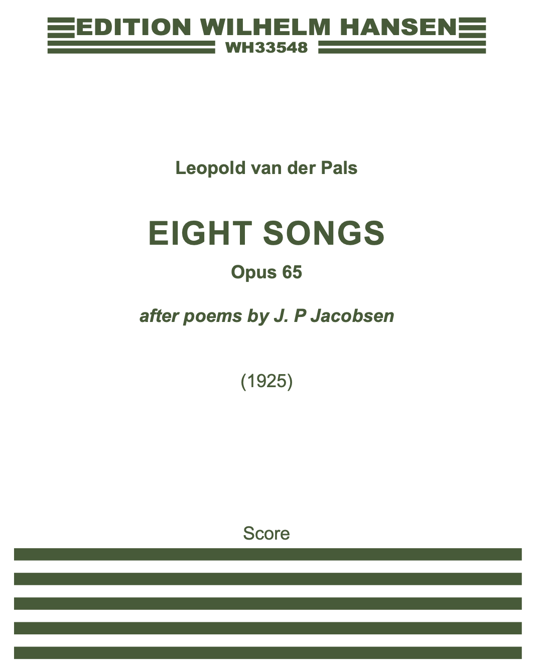 Eight Songs, op. 65 — Leopold van der Pals