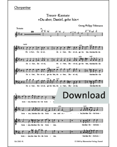 Du aber, Daniel, gehe hin — 泰勒曼