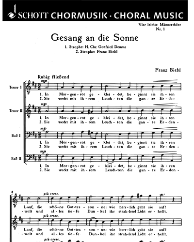 Vier leichte Männerchöre — Franz Biebl