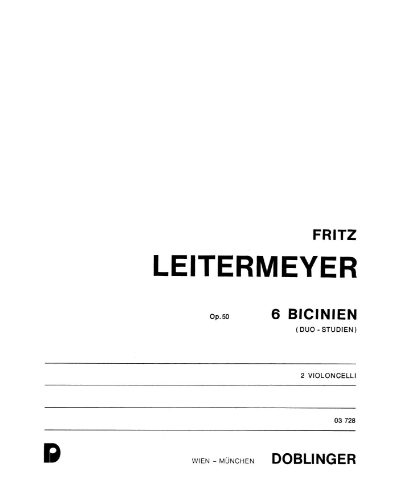 Six Bicinien, op. 50 — Fritz Leitermeyer