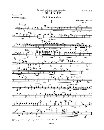 Six Bicinien, op. 43 — Fritz Leitermeyer