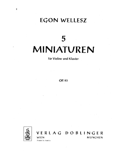 5 Miniatures, op. 93 — 埃贡·韦勒斯