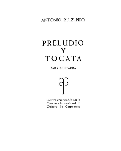 Preludio y toccata — Antonio Ruiz-Pipó