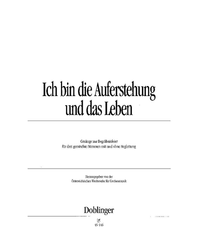 Ich bin die Auferstehung und das Leben: Songs for Funerals — 合集