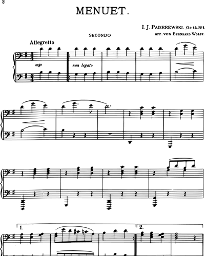 Minuet in G Op. 14 No. 1 — 帕德雷夫斯基